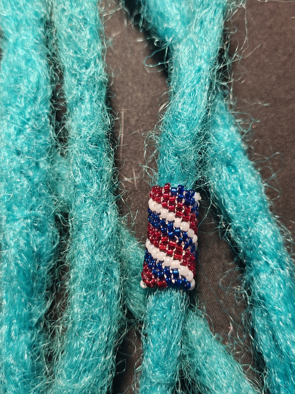Dreadlock Bead Handmade Blue Red Buffalo Bills Seed Bead Hair Jewelry Loc Charm